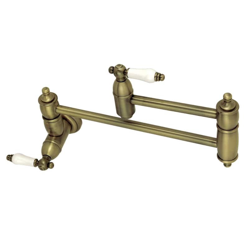 Restoration Wall Mounted Pot Filler Faucet - Antique Brass