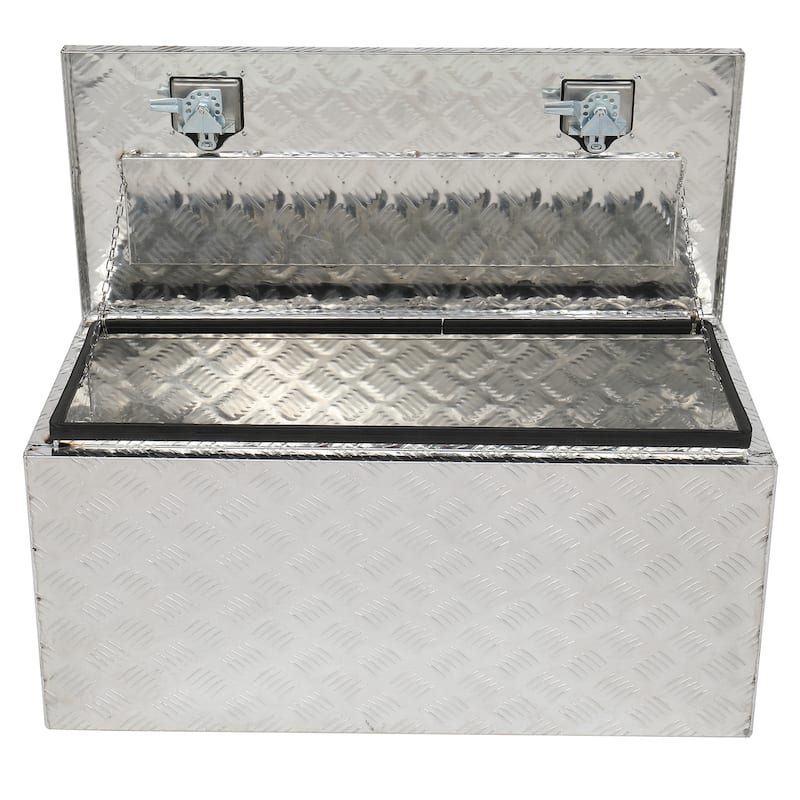 36" Aluminum Under Body Toolbox 5 Bar Tread Silver - N/A