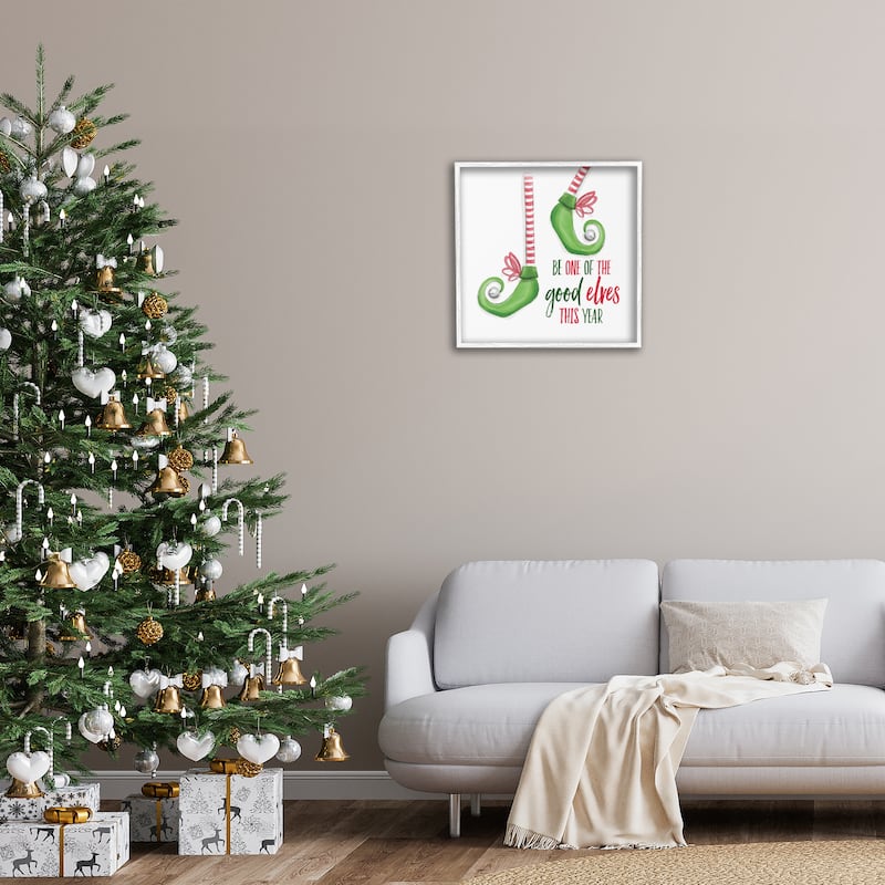 Stupell Festive Be A Good Elf Framed Giclee Art Design By Dogwood Portfolio