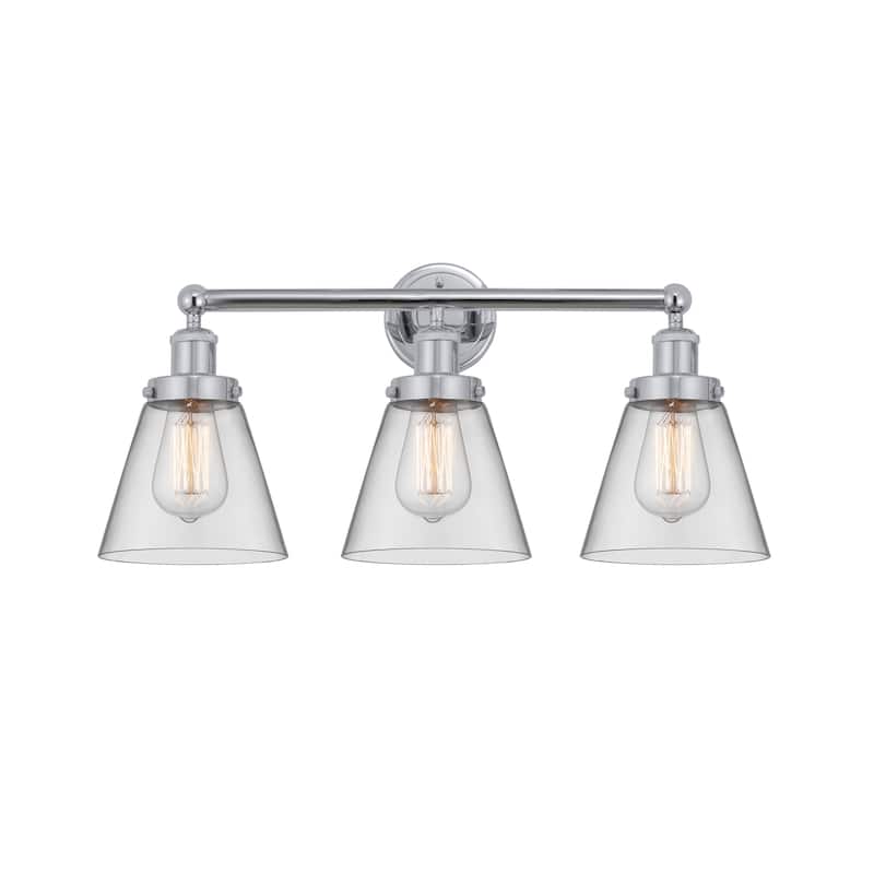 Innovations Lighting 616-3W-10-25 Cone Vanity Cone 3 Light 25" Wide - Polished Chrome / Clear