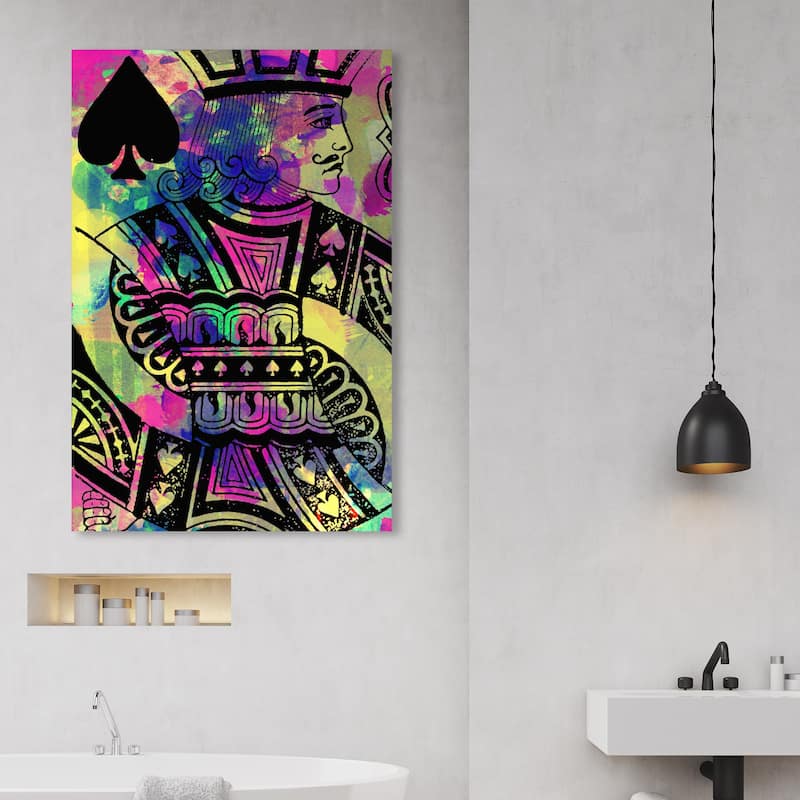 Wynwood Studio Canvas Entertainment and Hobbies Black Heart Black and Hot Pink Modern & Contemporary Wall Art Canvas Print - 45 x 30