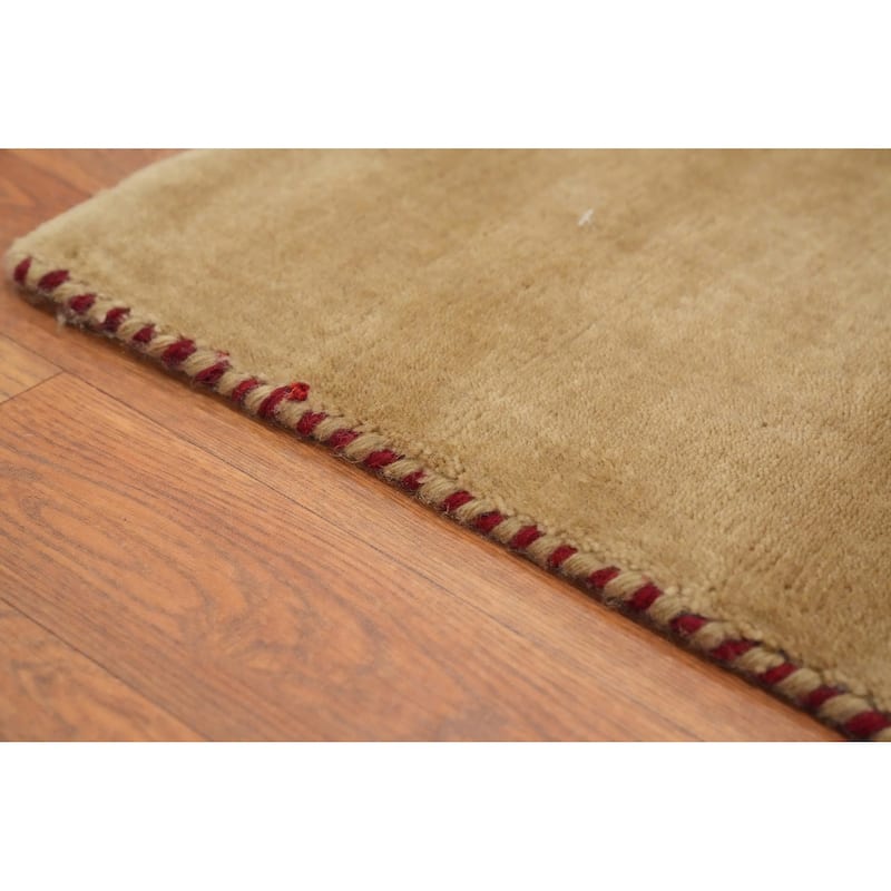 Hand Knotted Oriental 100% Wool Carpet Tribal Animal Pictorial Brown Gabbeh Area Rug - 10' 7'' X 8' 2''