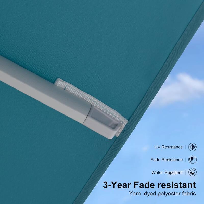 PURPLE LEAF 9 x 11 ft White Cantilever Patio Umbrella with 360 Degree Rotation