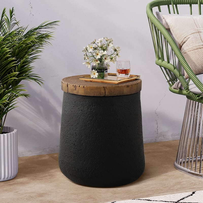 COSIEST Faux-Wood Top Side Table