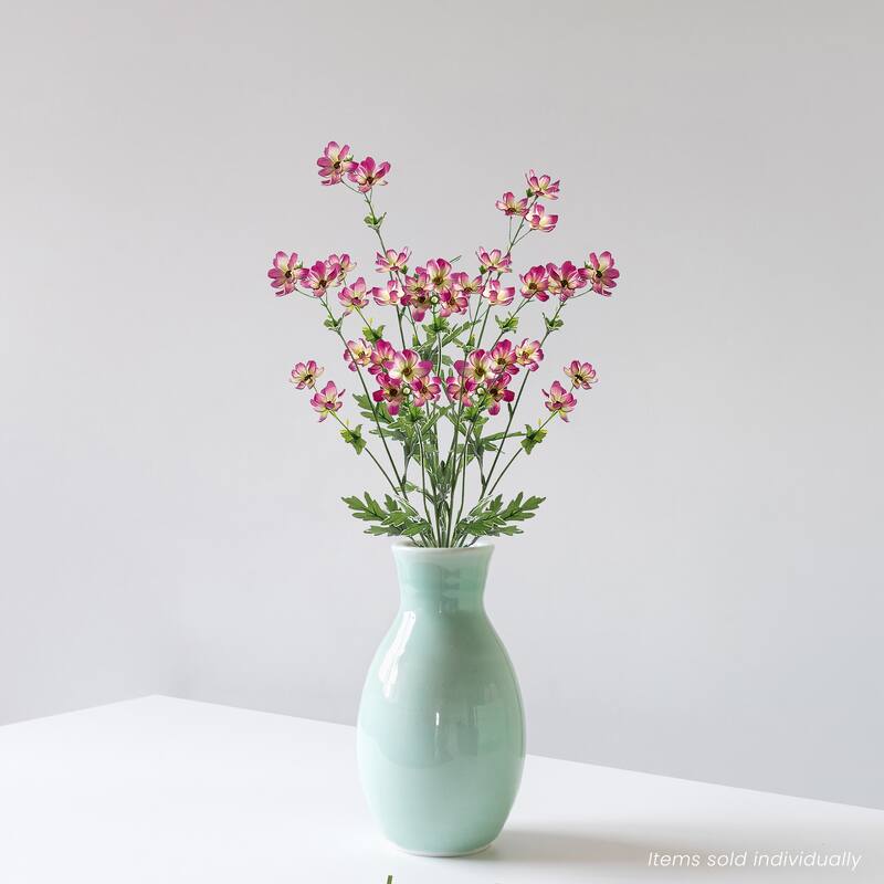 Baby Cosmos Artificial Silk Floral Spray - 27.5" - Pink