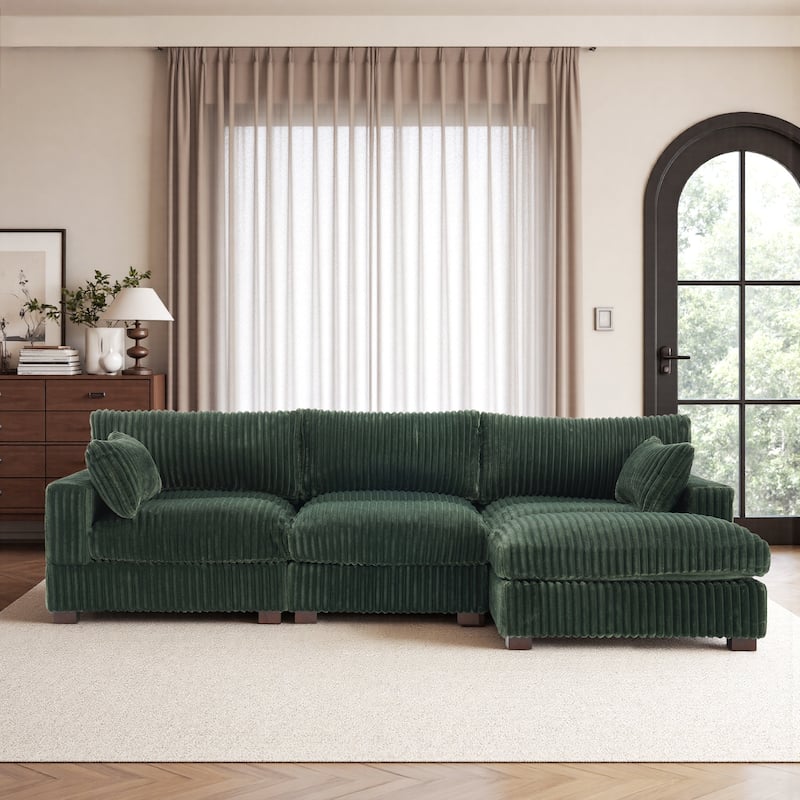Oversized Plush Modular Sectional Sofa Set L Shaped Couch