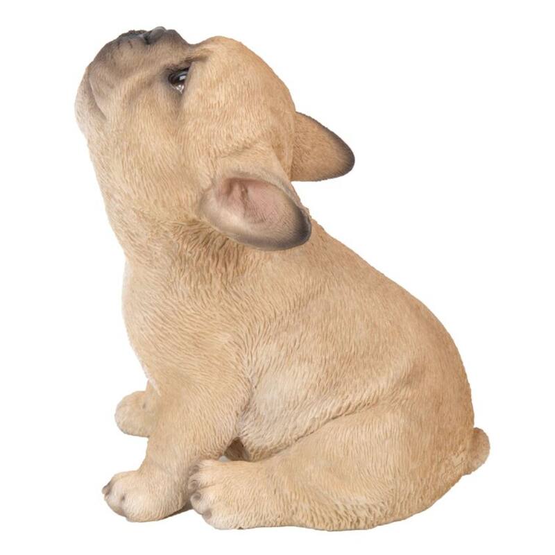 6.5" Howling French Bulldog Puppy Outdoor Garden Statue