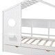 preview thumbnail 25 of 24, Wooden Twin Size House Bed with 2 Drawers,Kids Bed with Storage Shelf, Gray