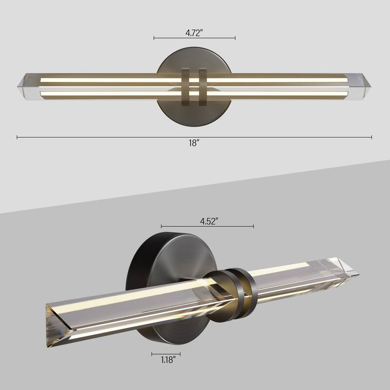 KAYLA 18/24-inch -Triangular Pyramid Crystal Vanity Light - Copper Single Pack