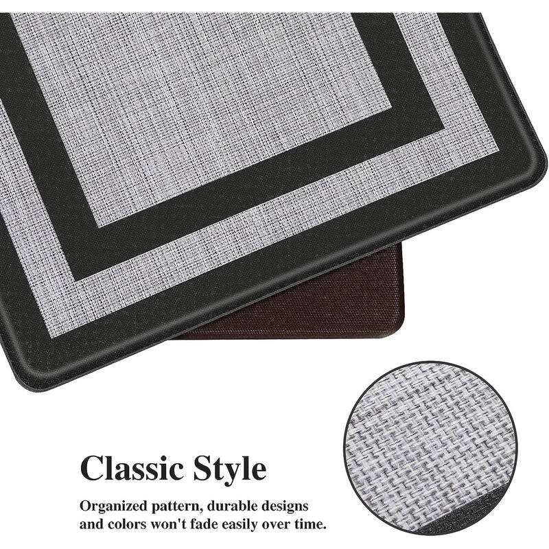 2 PCS Kitchen Mat Cushioned Anti-Fatigue Non-Skid Waterproof Rugs - 17.3x47