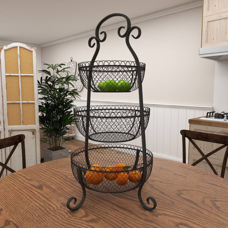 Black Metal Decorative Tiered Server
