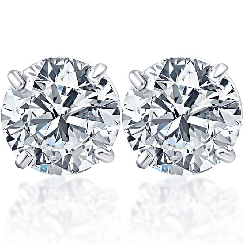 1 3/4Ct TW Diamond Studs White Gold Lab Grown