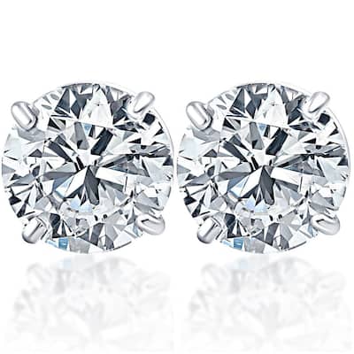 1 3/4Ct TW Diamond Studs White Gold Lab Grown