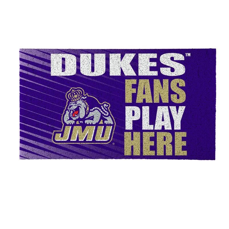 28 in. x 16 in. James Madison University "Fans Play Here" PVC Door Mat