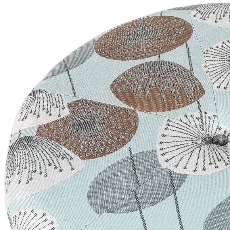 Adeco 23" Ottoman Fabric Round Foot Rest Stool