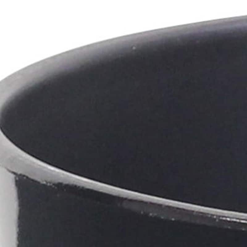 HomeRoots 7" Black Recycled Plastic Indoor Outdoor Round Pot Planter