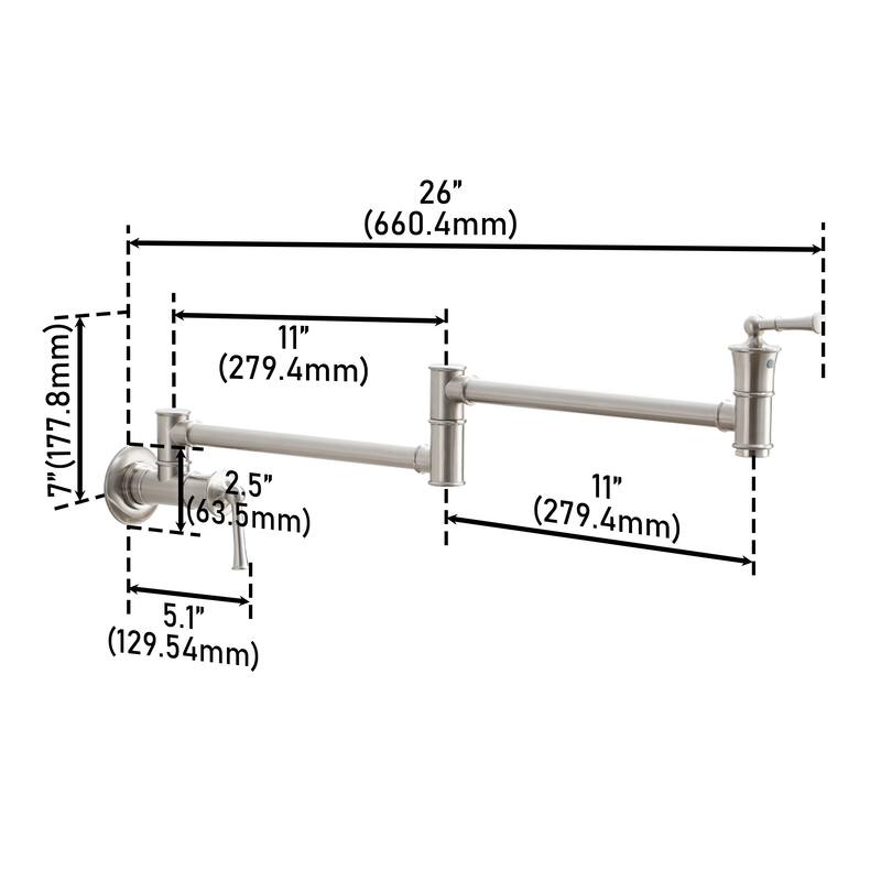 Clihome Double Handle 360 Degree Kitchen Pot Filler