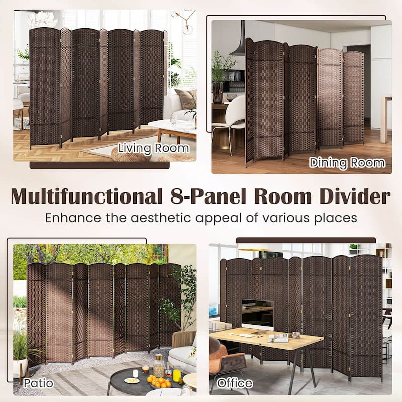 Costway 8-Panel Room Divider 6 FT Tall Folding Privacy Screen with - See Details