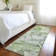 preview thumbnail 57 of 84, Machine Washable Indoor/ Outdoor Abstract Chantille Rug 2'3" x 7'6" - Green