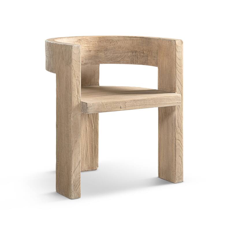 Jennifer Taylor Home Soren Solid Reclaimed Elm Sculptural Accent Curved Dining Chair