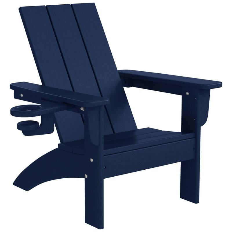 Shoreside Kids Outdoor Poly Adirondack Chair with Cup Holder (Set of 2)