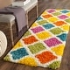 preview thumbnail 2 of 12, SAFAVIEH Kids Shag Petka Geometric Nursery Playroom 2-inch Thick Rug 2'3" x 7' Runner - Ivory/Multi - Runner