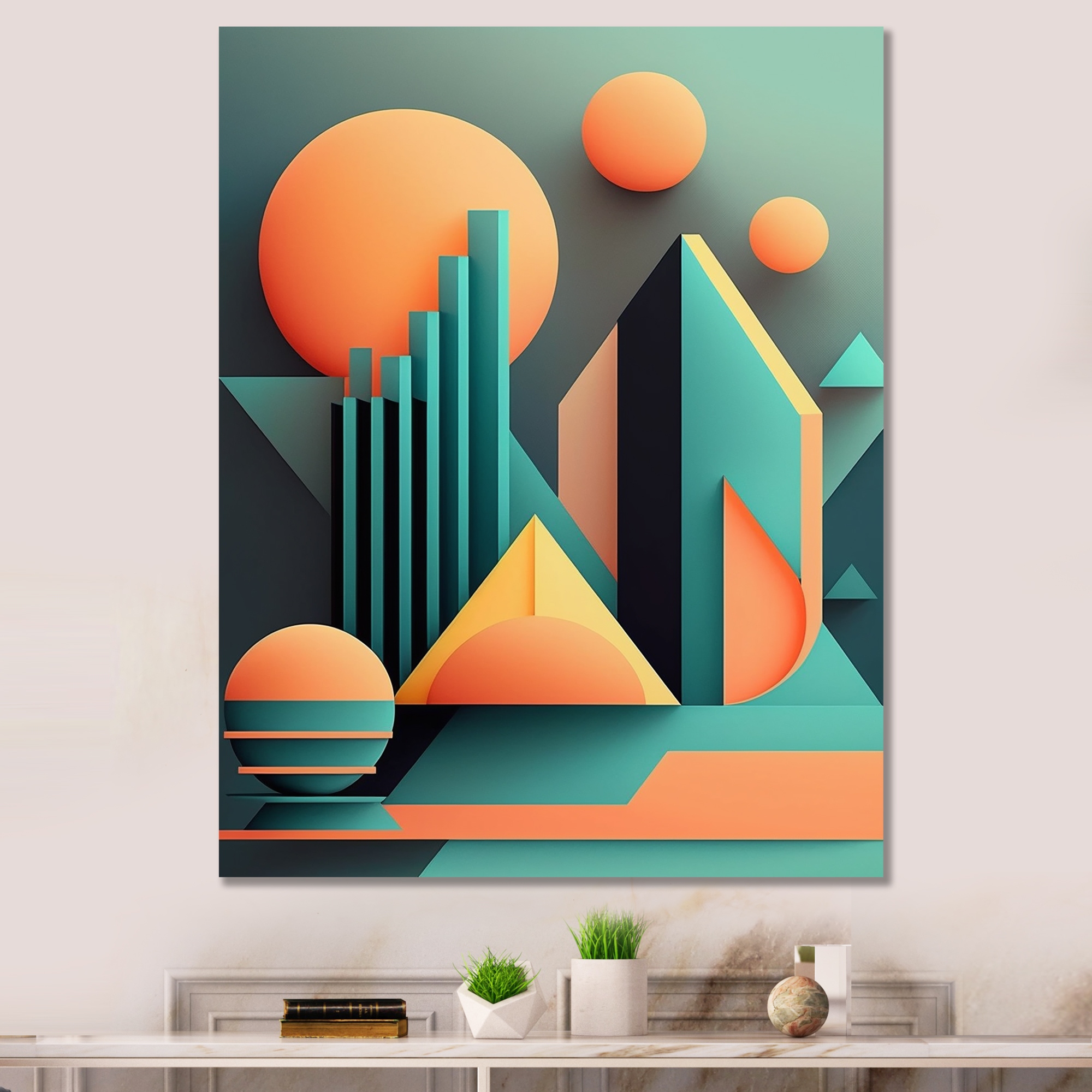 Geometric top canvas art
