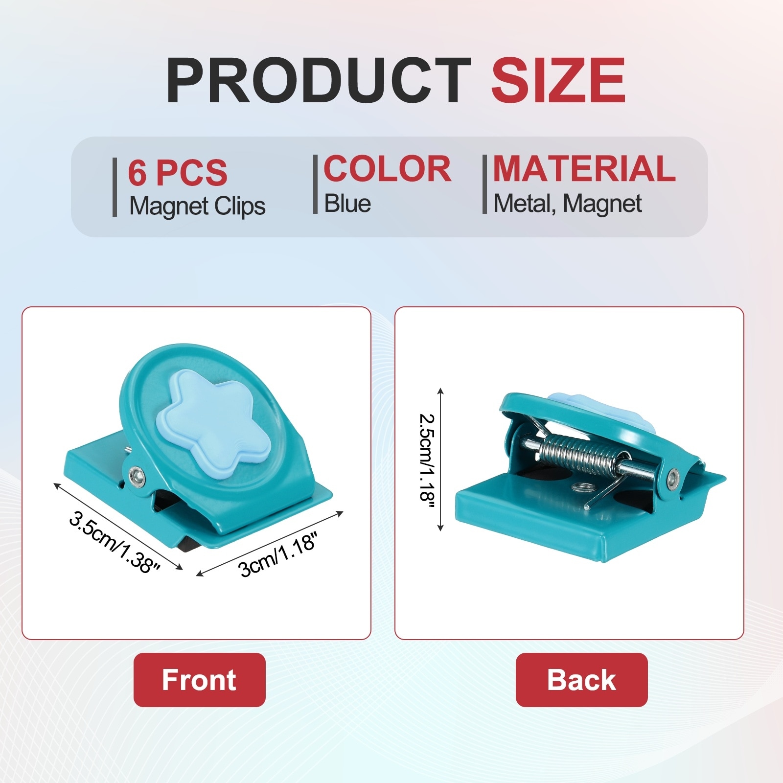 Magnet Metal Clips for Hanging, Star Fridge Magnetic Clips Magnetic Paper Clamp Magnet Clamp for Display Document Storage