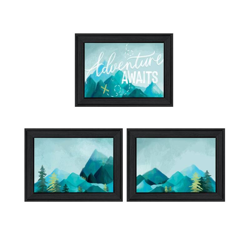 Trendy Decor 4U "Adventure Awaits, Don't Just Stand There!" Printed Framed Wall Art by House Fenway - Charcoal - 19 x 15