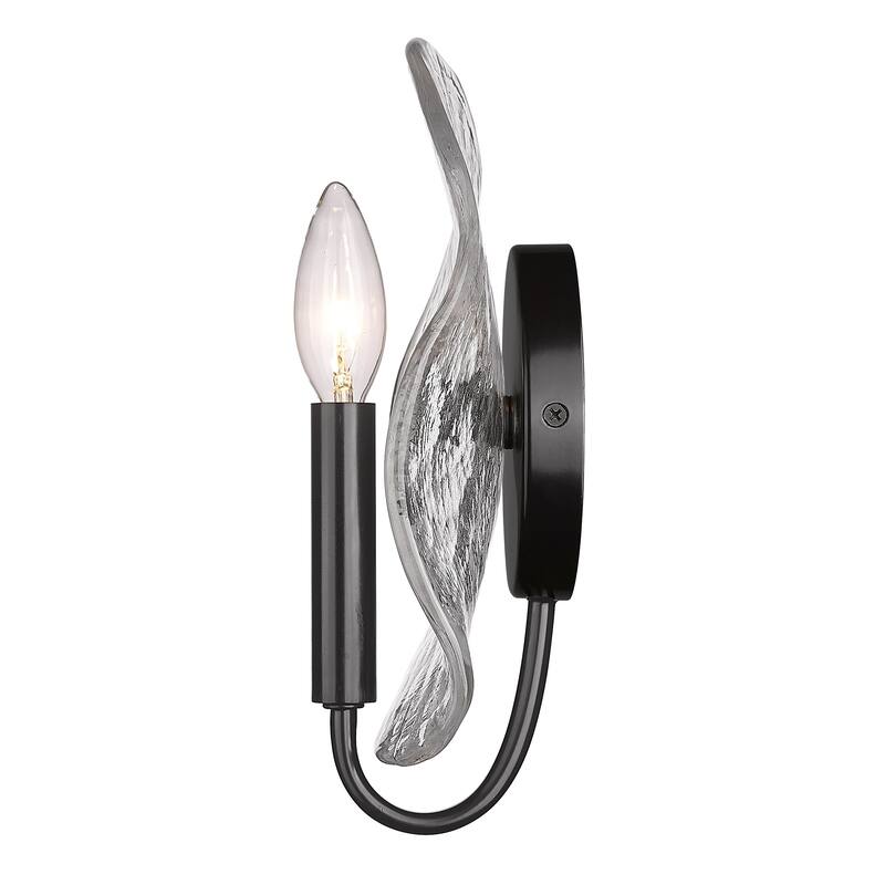 Samara 7" Wide 1-Light Wall Sconce with Hammered Glass Shade