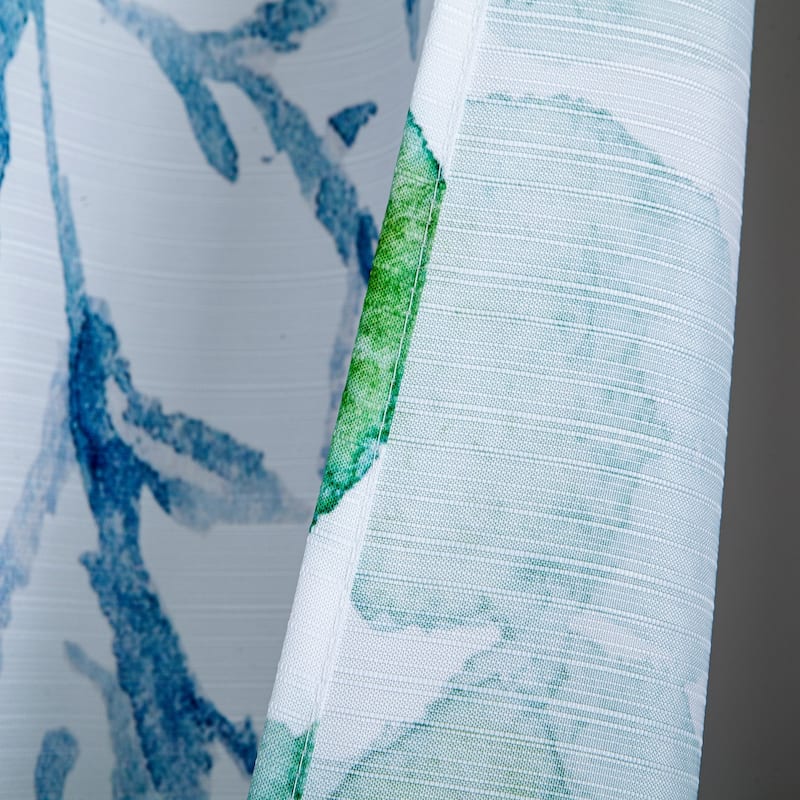 Dainty Home Floral Waterfall Printed Fabric 3D Designed Textured Fabric Shower Curtain 70" x 72"