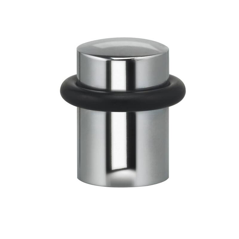 Omnia Modern Peg Style Floor Mount Door Stop Bumper - Polished Chrome