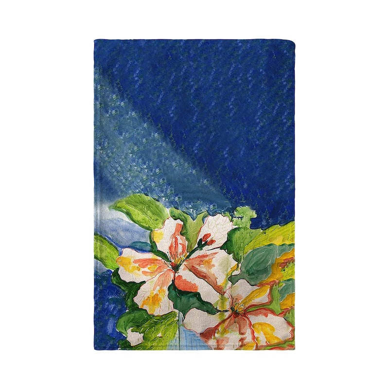 White Hibiscus Kitchen Towel - 16x25