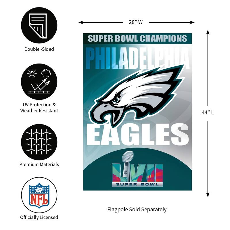 Embossed Suede Flag, House Size, Philadelphia Eagles