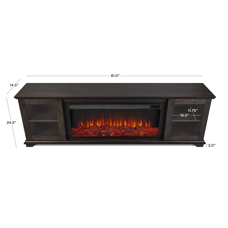 Benjamin 81" Landscape TV Stand Electric Fireplace by Real Flame