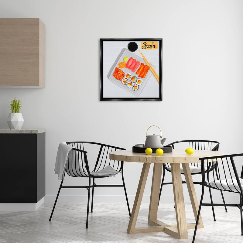 Stupell Delicious Sushi Plate Framed Floater Canvas Wall Art Design By Juliet Rose Philips