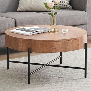 Coffee Table with Drawers Round Center Table - Bed Bath & Beyond - 41957970