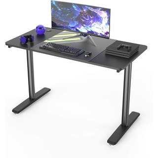 47-inch Modern Computer Desk with I-Shaped Legs, Sturdy Home Office ...