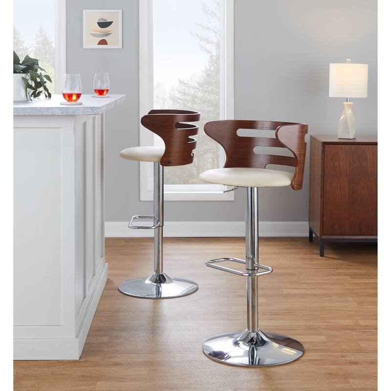 Carson Carrington Cranagh Adjustable Bar Stool with Rounded Rectangle Footrest (Set of 2)