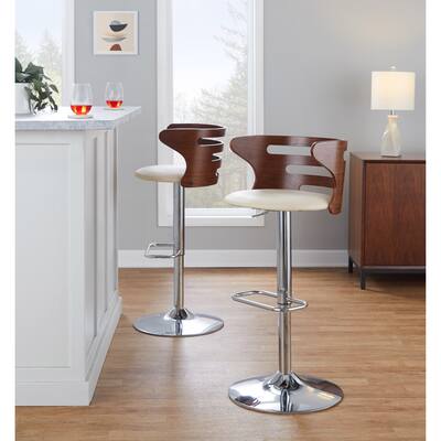 Carson Carrington Cranagh Adjustable Bar Stool with Rounded Rectangle Footrest (Set of 2)