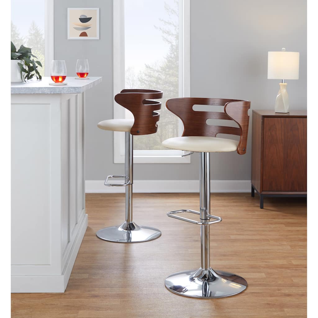 Carson Carrington Cranagh Adjustable Bar Stool with Rounded Rectangle Footrest (Set of 2)