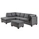 preview thumbnail 6 of 38, L-shape Reversible Sectional Sofa with Storage Ottoman Rivet Ornament