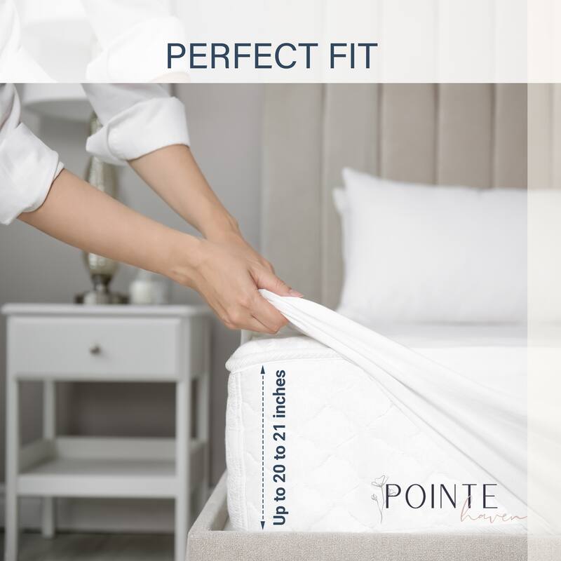 Pointehaven 525 Thread count Long staple cotton extra deep pocket Bordered Hem 4 pc sheet set