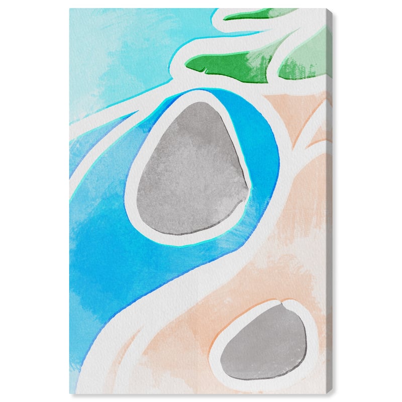 Wynwood Studio Canvas Abstract Of Sea and Sand Blue and Modern & Contemporary Wall Art Canvas Print