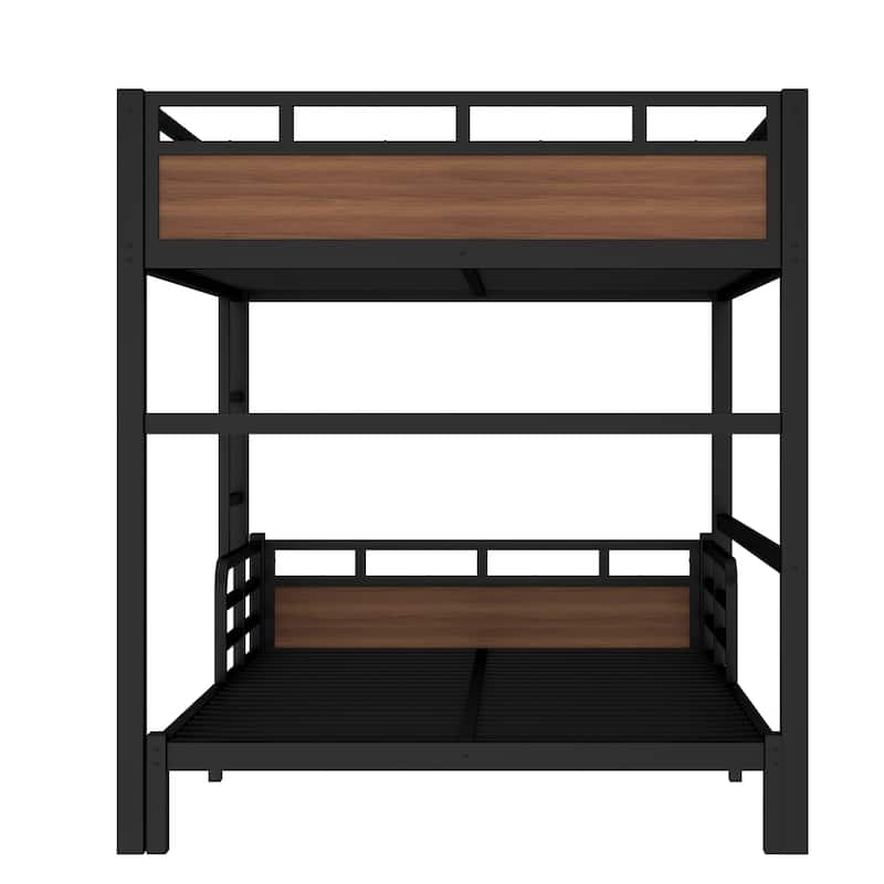 Full over Full Metal Bunk Bed/Metal Loft Bed,Separable Bunk Beds,with raised security fence