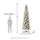 preview thumbnail 28 of 42, Glitzhome Pre-Lit Flocked Pencil Spruce Artificial Christmas Tree with Warm White Lights