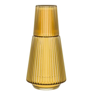 American Atelier Vintage Bedside Water Ribbed Carafe with Lid Tumbler
