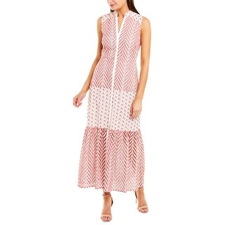 badgley mischka multi printed peach maxi
