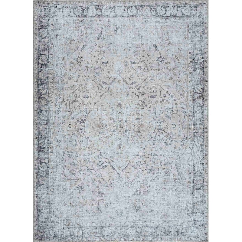 Hauteloom Barny Traditional Oriental Machine Washable Area Rug