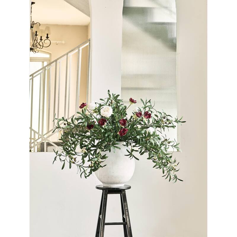 12pcs 40inch Fake Flowers Home Decor Faux Olive Branches for Vase Artificial Greenery Stems for Spring Wedding Table Centerpiece